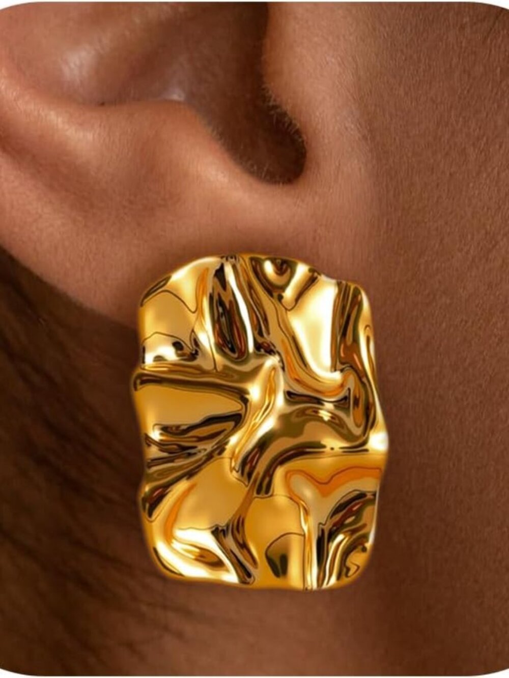 Gold and Silver Earrings for Women, Statement 14k Gold-Planed and Silver Hypoall